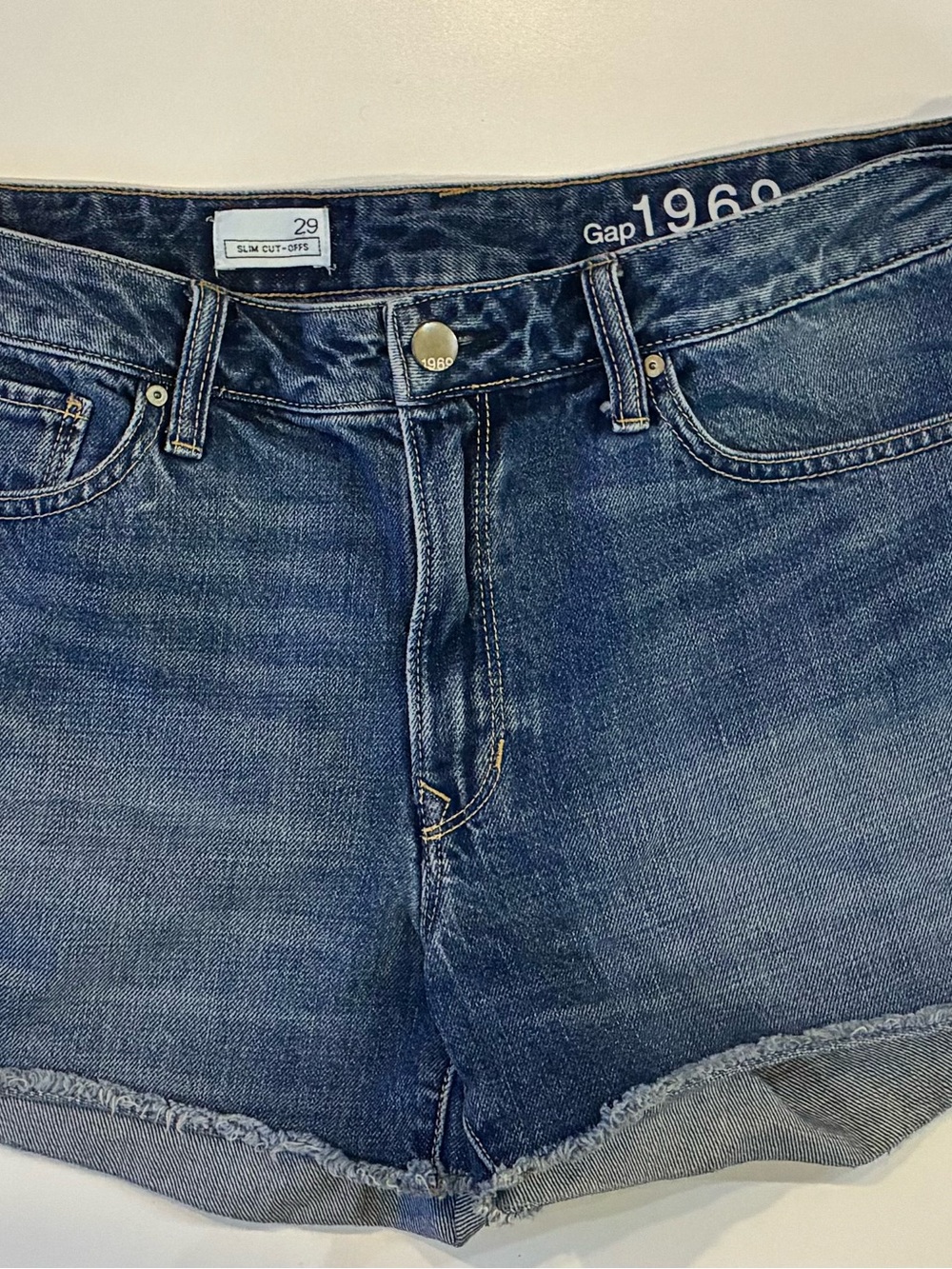 GAP Slim Cut-Off Denim Shorts in Blue